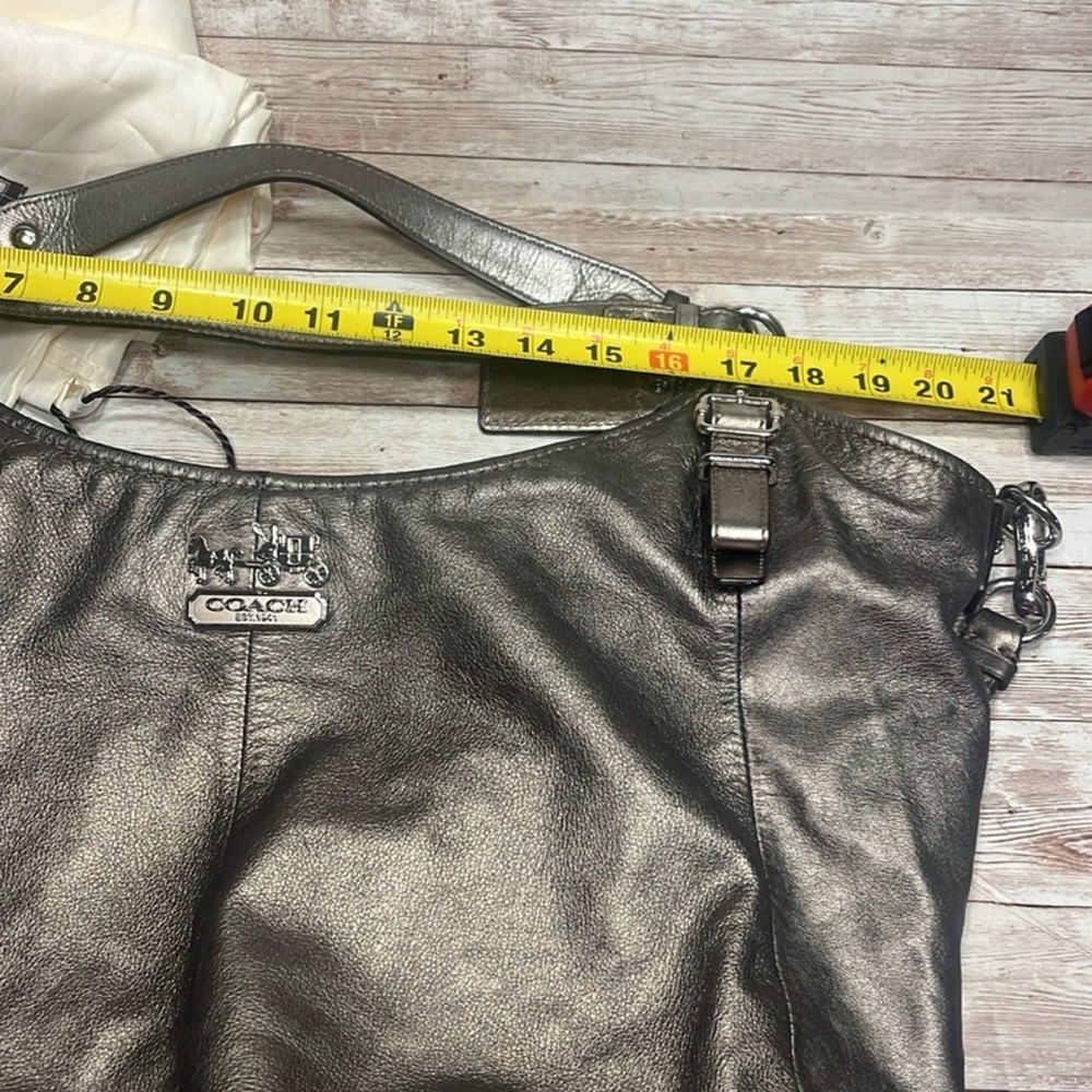 Coach Madison metallic silver leather hobo shoulder bag Tote bag - Picture 9 of 16